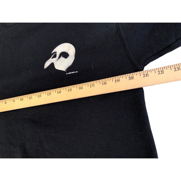 Vintage Phantom Of The Opera Sweatshirt M Black 80s 1986 Play Drama Mask unisex - Picture 8 of 10